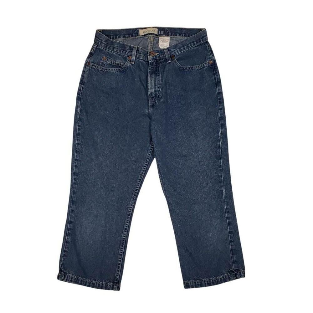 Gap Capri Jeans 8 Womens 30x20.5 Bootcut Vtg Rigid USA Made Dark Blue Mid Rise